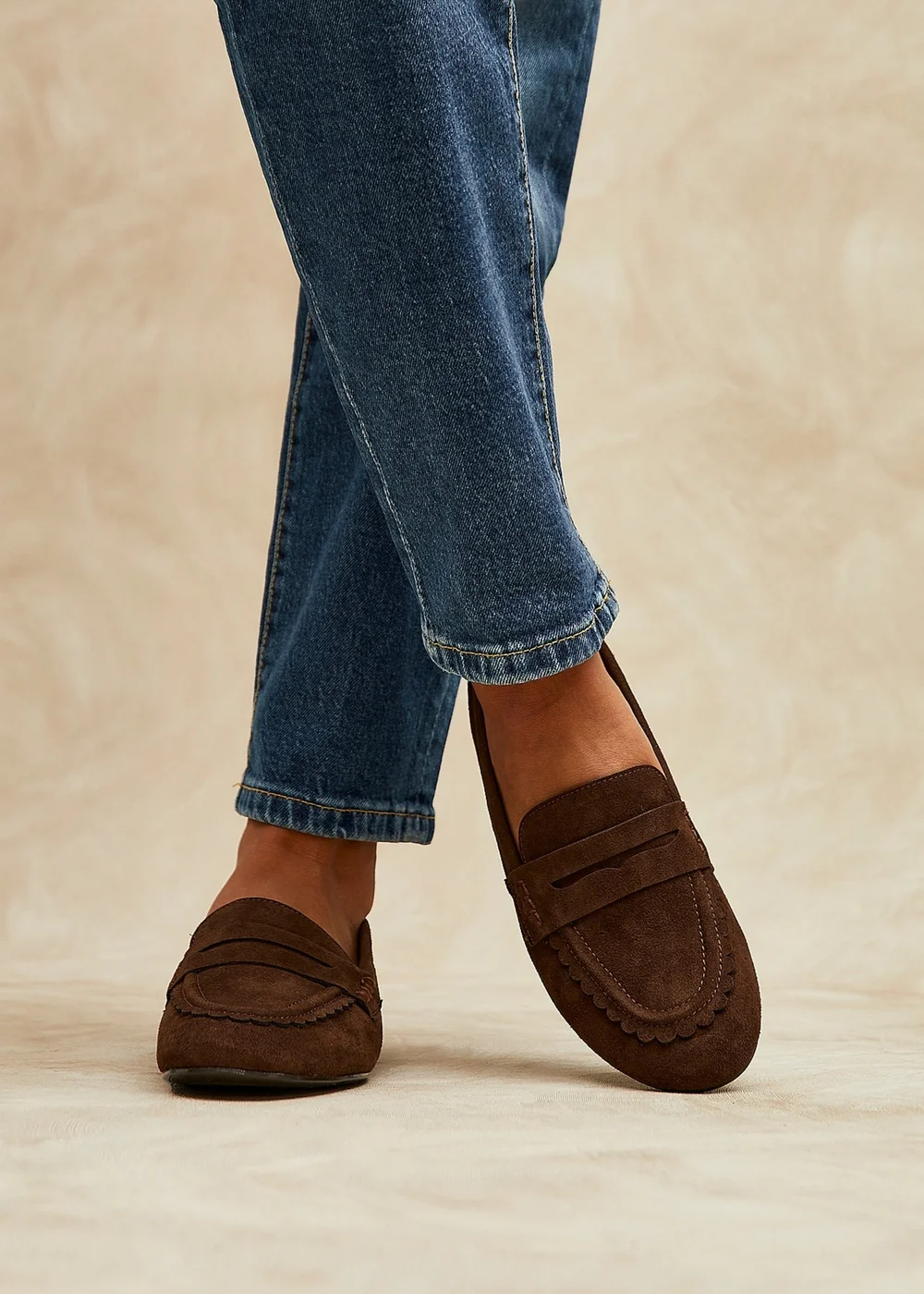 Linzi Bree Brown Suede Leather Penny Loafer - 8 Image 6