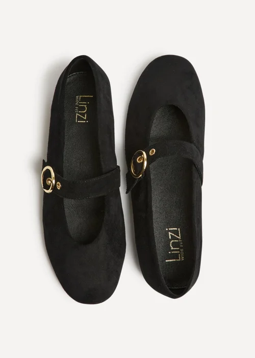 Linzi Nova Wide Fit Black Mary Jane Flats - 4 Image 5