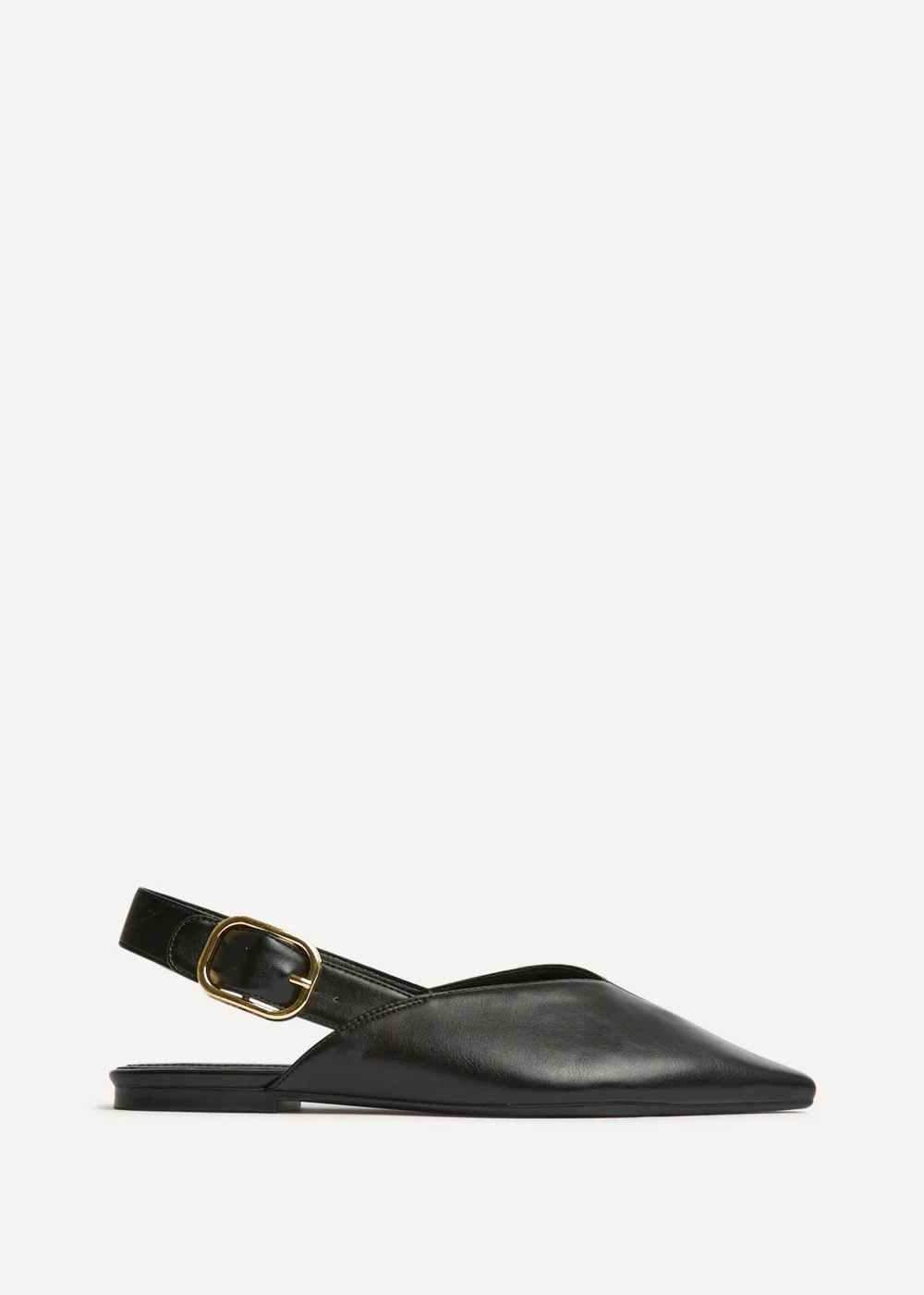 Linzi Lorna Black Faux Leather Ballet Flats - 3 Image 2