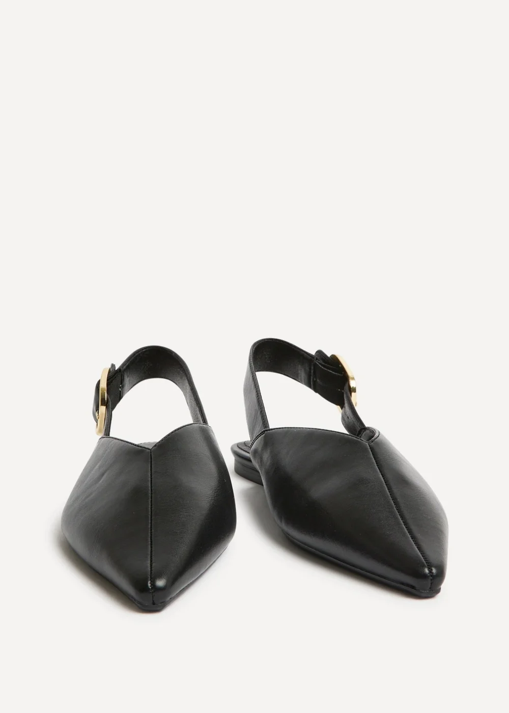 Linzi Lorna Black Faux Leather Ballet Flats - 3 Image 3