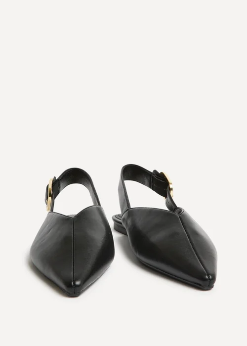 Linzi Lorna Black Faux Leather Ballet Flats - 3 Image 3