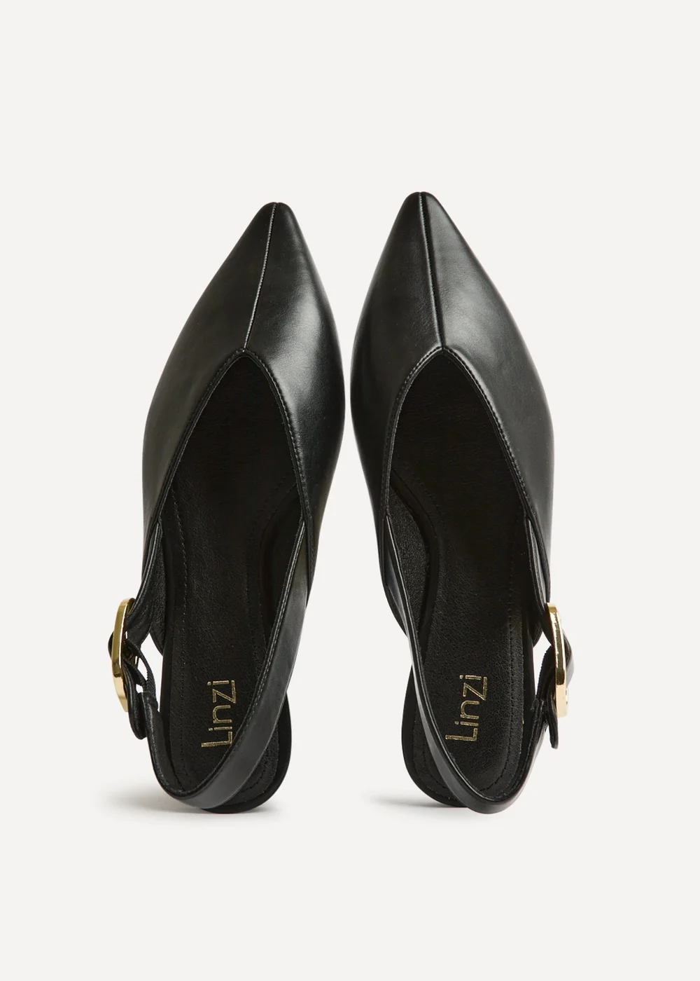 Linzi Lorna Black Faux Leather Ballet Flats - 3 Image 5