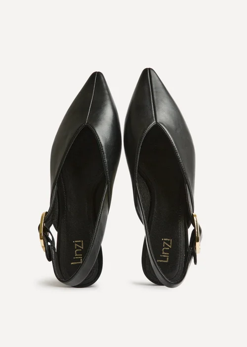 Linzi Lorna Black Faux Leather Ballet Flats - 3 Image 5