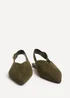 Linzi Lorna Khaki Faux Suede Ballet Flats - 6 Image 3