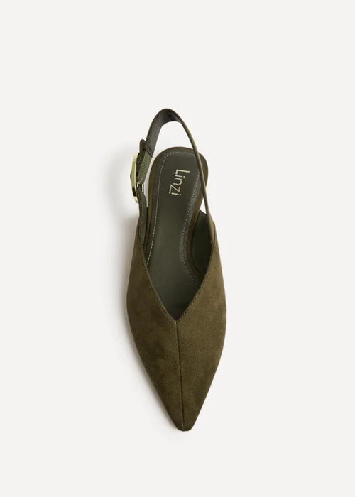 Linzi Lorna Khaki Faux Suede Ballet Flats - 6 Image 4