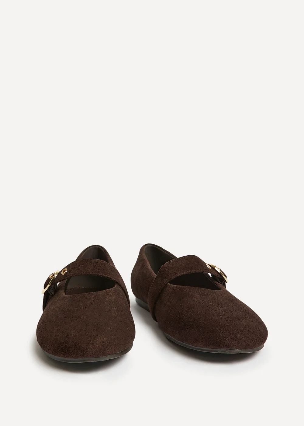 Linzi Nova Wide Fit Brown Mary Jane Flats - Size 5 Image 3