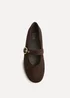 Linzi Nova Wide Fit Brown Mary Jane Flats - Size 5 Image 4