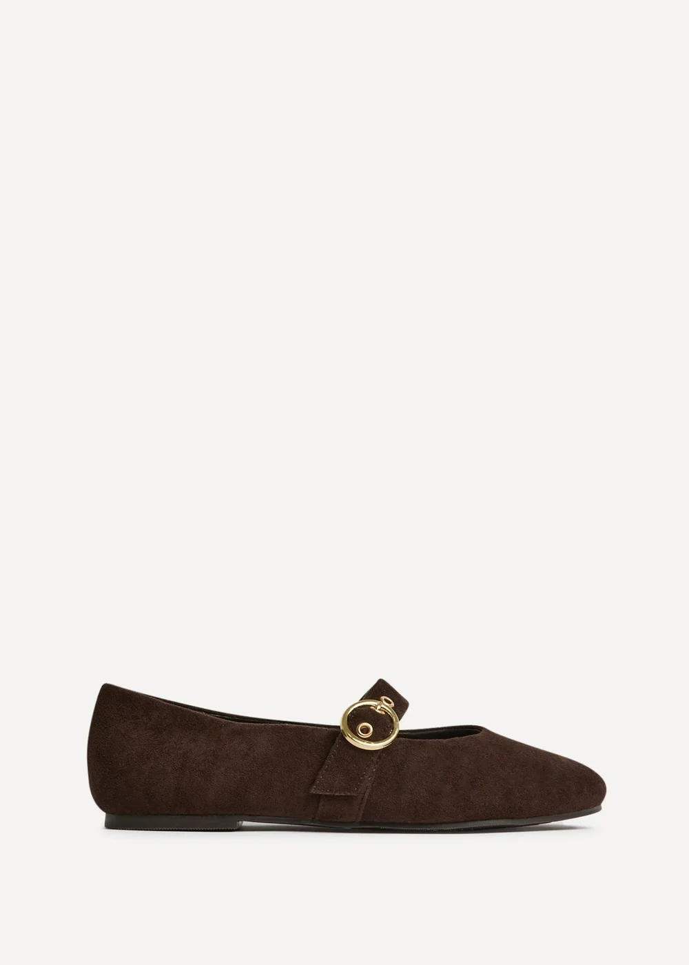 Linzi Nova Wide Fit Brown Mary Jane Flats - Size 5 Image 2