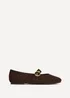 Linzi Nova Wide Fit Brown Mary Jane Flats - Size 5 Image 2