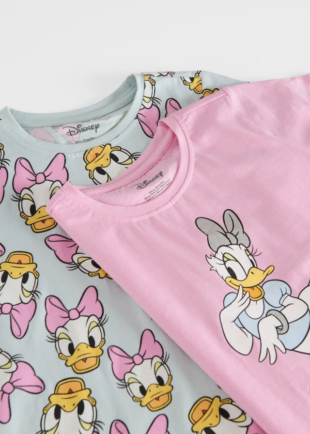 Cool Club Pink 2-Pack Short Sleeve Daisy Duck Character T-Shirts (3-8 yrs)
