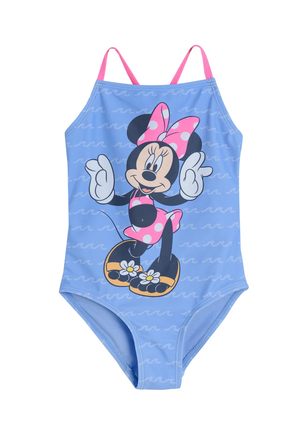 Cool Club Blue Cross Back Minnie Mouse Graphic Swimsuit (3-8 yrs) - 4 Yrs Image 1