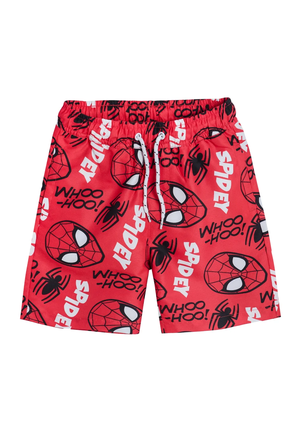 Cool Club Red Spiderman Illustrated All-Over Print Swim Shorts (3-9 yrs) - 6 Yrs Image 1