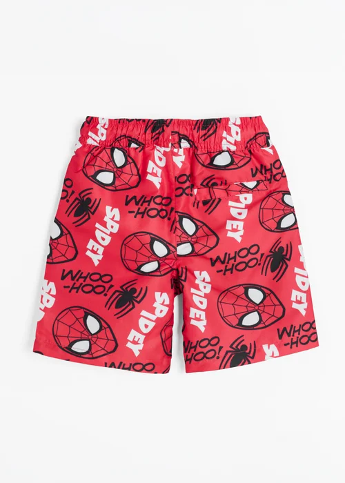 Cool Club Red Spiderman Illustrated All-Over Print Swim Shorts (3-9 yrs) - 6 Yrs Image 2