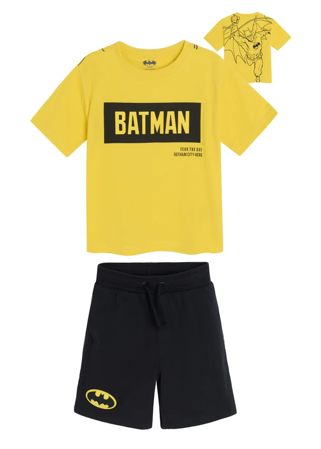 Cool Club Yellow Batman T-Shirt and Drawstring Shorts Set (3-9 yrs)