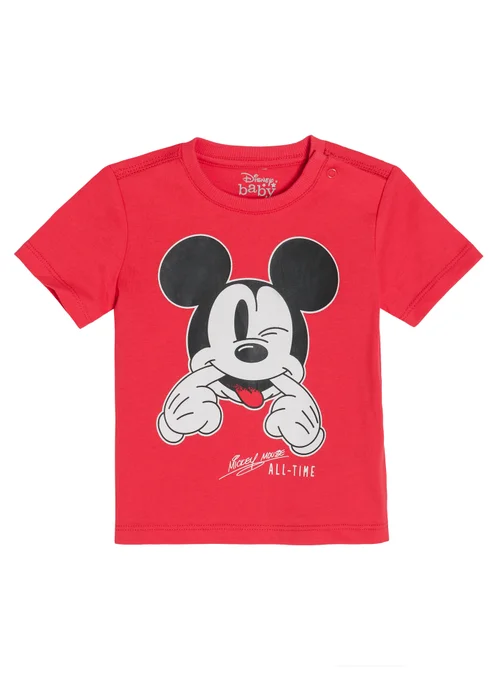 Cool Club Red Mickey Mouse Short Sleeve Graphic T-Shirt (3-24 mnths) - 6-9 months Image 1