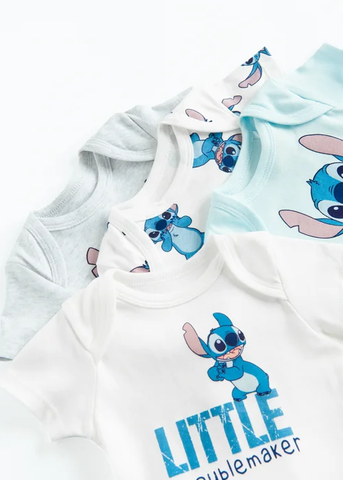 Cool Club Blue 4-Pack Short Sleeve Stitch Printed Bodysuits (1-36 mnths) - 3 Yrs Image 3