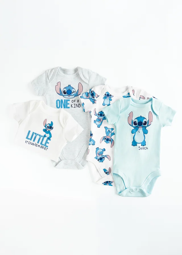 Cool Club Blue 4-Pack Short Sleeve Stitch Printed Bodysuits (1-36 mnths)