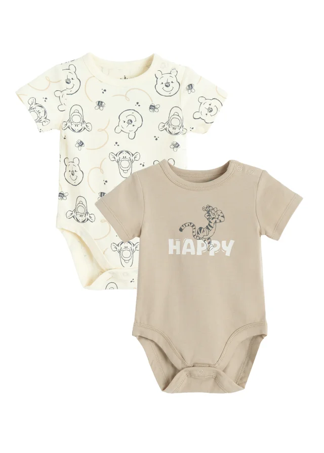 Cool Club Beige 2-Pack Disney Character Short Sleeve Bodysuits (2-24 mnths)
