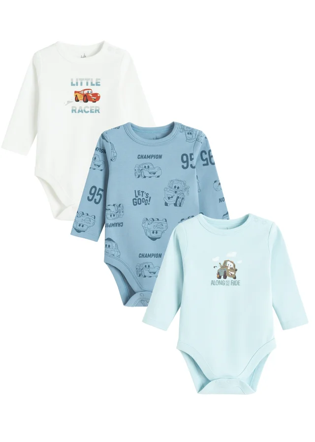Cool Club Blue 3-Pack Disney Character Long Sleeve Bodysuits (2-36 mnths)