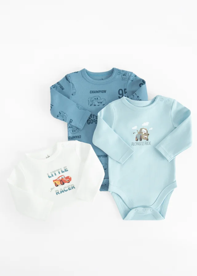 Cool Club Blue 3-Pack Disney Character Long Sleeve Bodysuits (2-36 mnths)