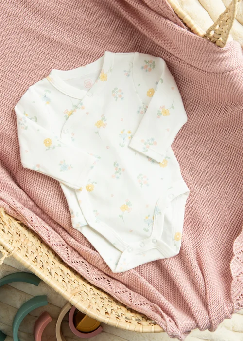Cool Club Yellow 2-Pack Floral Print Long Sleeve Bodysuits (1-9 mnths) - 2-3 Months Image 2