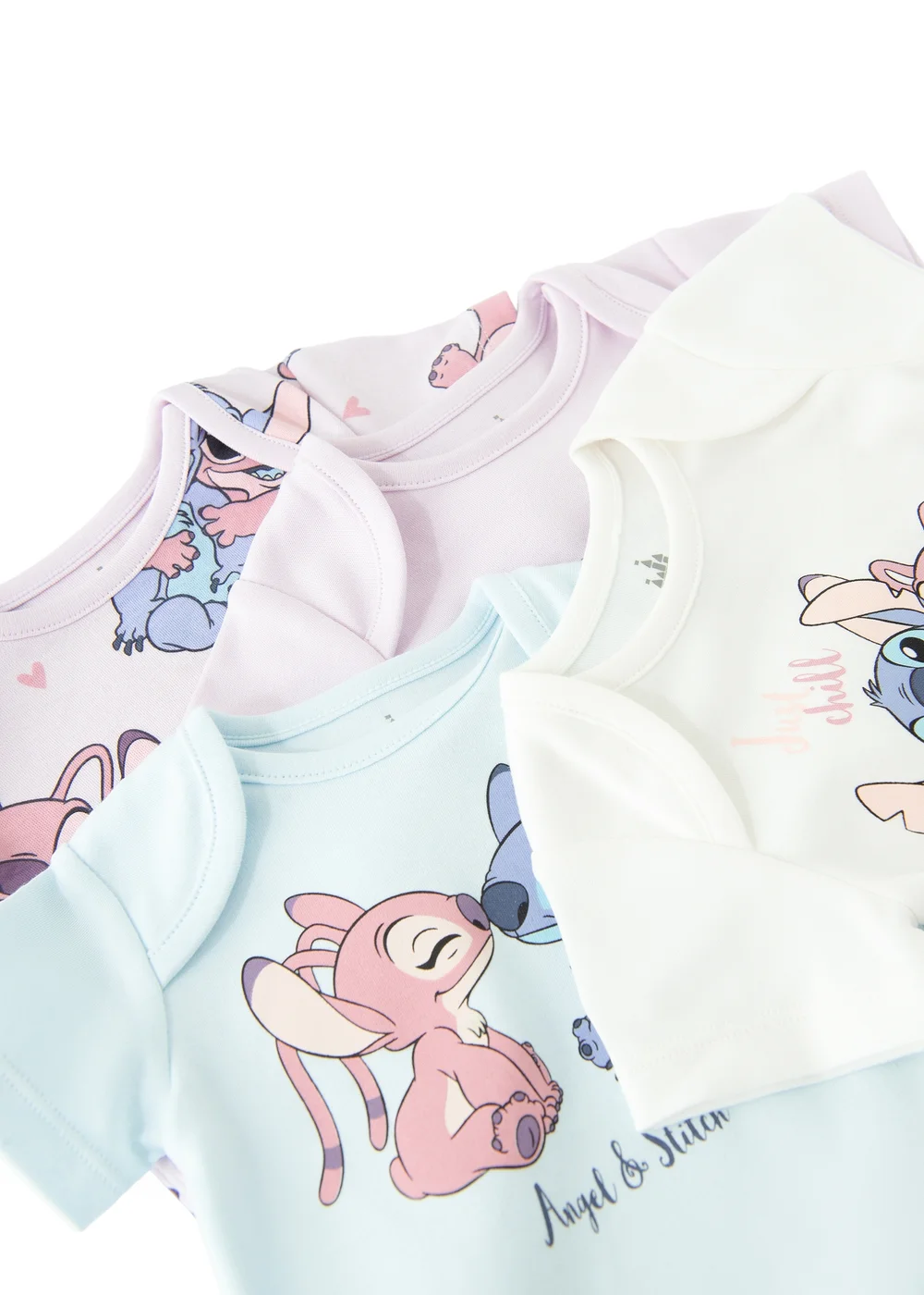 Cool Club Lilac 4-Pack Short Sleeve Stitch and Angel Printed Bodysuits (1-36 mnths) - 1-1.5 Yrs Image 3