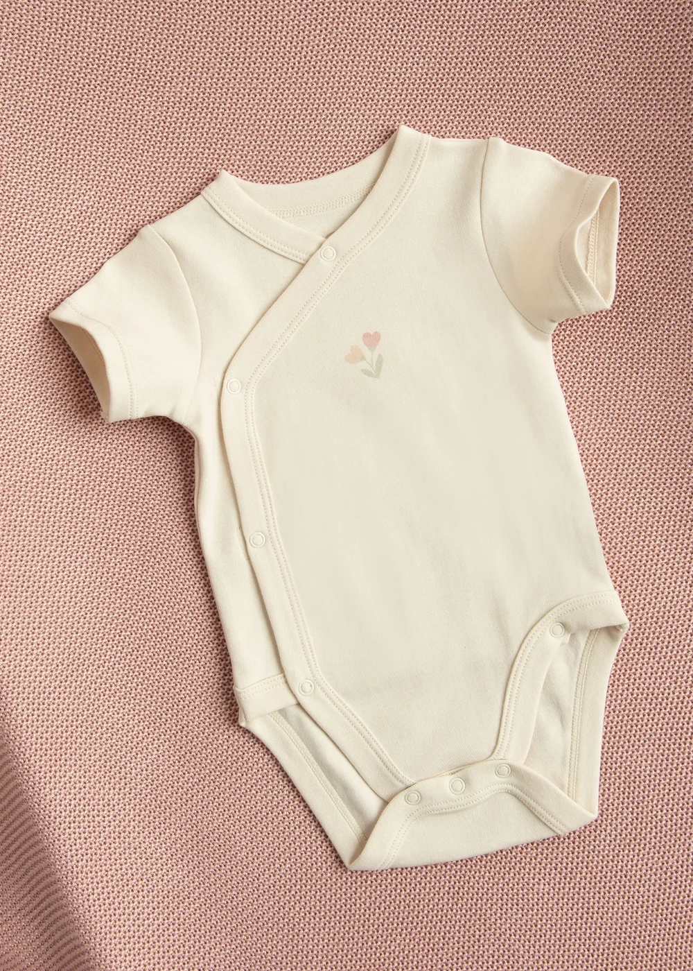 Cool Club Beige 4-Pack Printed Floral Wrap Bodysuits (1-9 mnths) - 2-3 Months Image 2