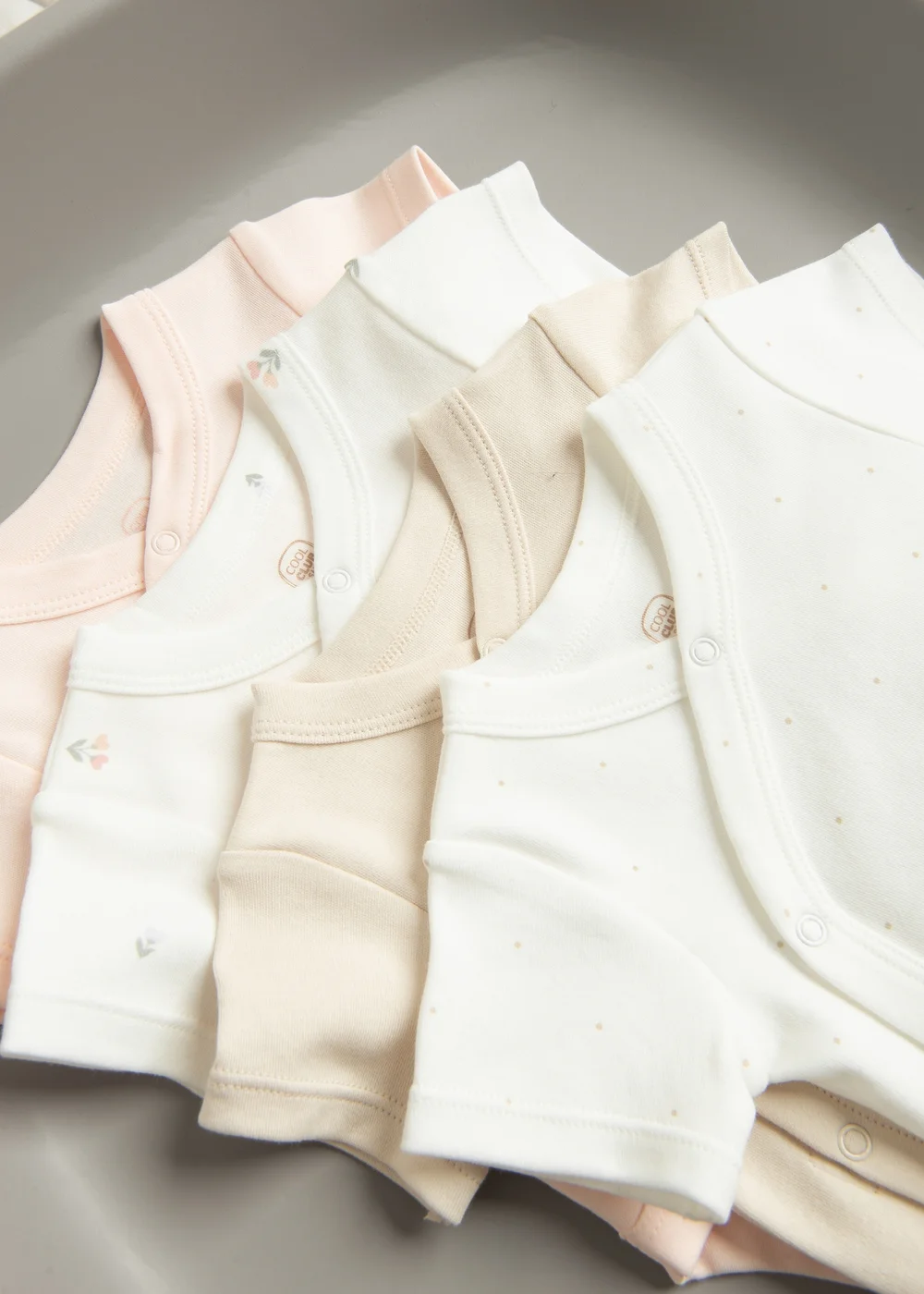 Cool Club Beige 4-Pack Printed Floral Wrap Bodysuits (1-9 mnths) - 2-3 Months Image 3