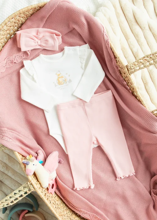 Cool Club Pink Winnie the Pooh 3-Piece Headband, Bodysuit & Legging Set (1-9 mnths) - 1-2 Months Image 1