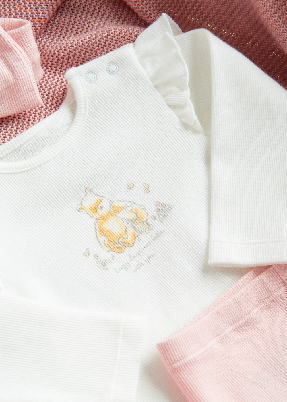 Cool Club Pink Winnie the Pooh 3-Piece Headband, Bodysuit & Legging Set (1-9 mnths) - 1-2 Months Image 2