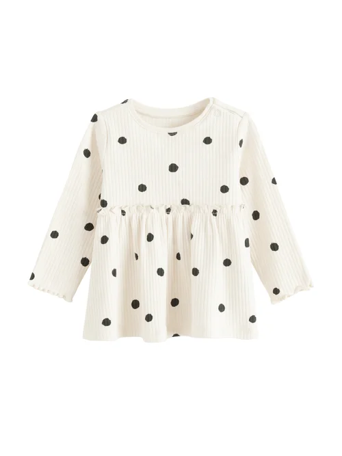 Cool Club White Polka Dot Ribbed Top and Legging Set (3-36 mnths) - 3-6 months Image 4