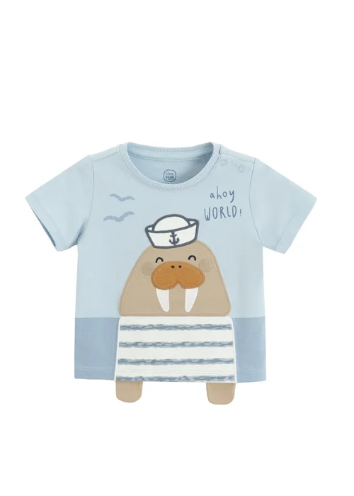 Cool Club Light Blue Captain Walrus T-Shirt and Chino Shorts Set (1-12 mnths) - 9-12 months Image 4