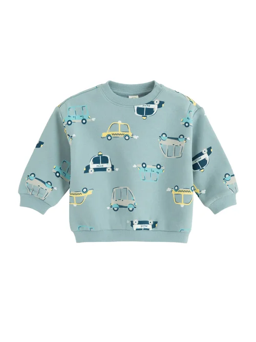 Cool Club Blue All-Over Car Print Sweatshirt and Jogger Set (3-36 mnths) - 3 Yrs Image 4