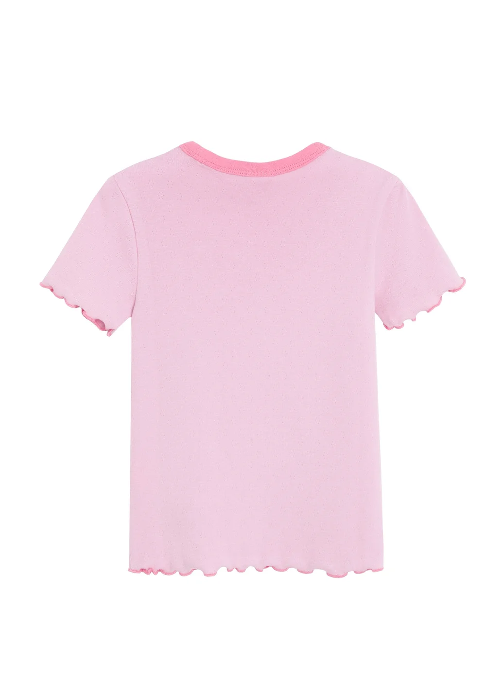 Cool Club Pink Strawberry Embroidered Short Sleeve Lettuce Edge Tee (3-8 yrs) - 8 Yrs Image 2
