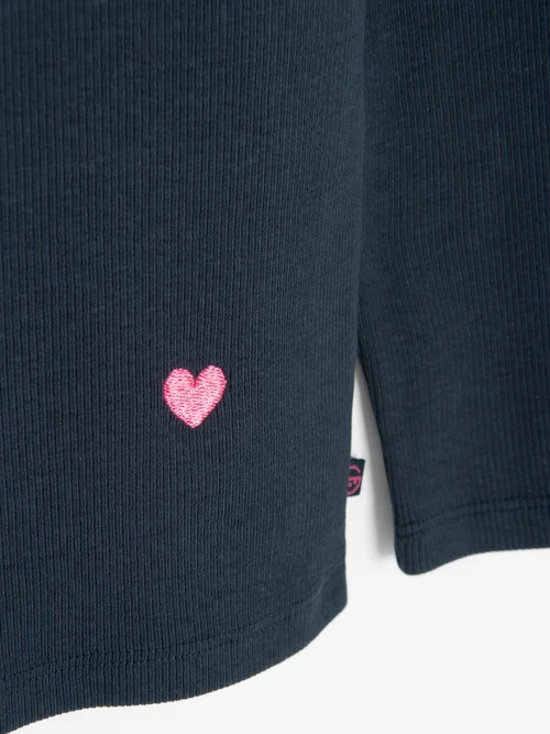 Cool Club Blue Heart Embroidered Long Sleeve Top (3-8 yrs) - 6 Yrs Image 3