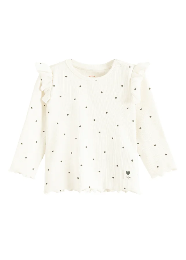 Cool Club White Polka Dot Long Sleeve T-Shirt (3-24 mnths)