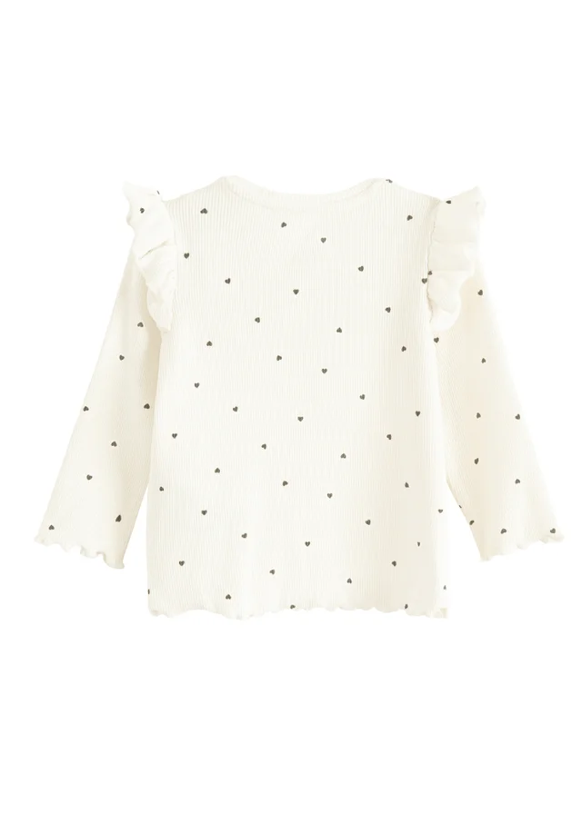 Cool Club White Polka Dot Long Sleeve T-Shirt (3-24 mnths)