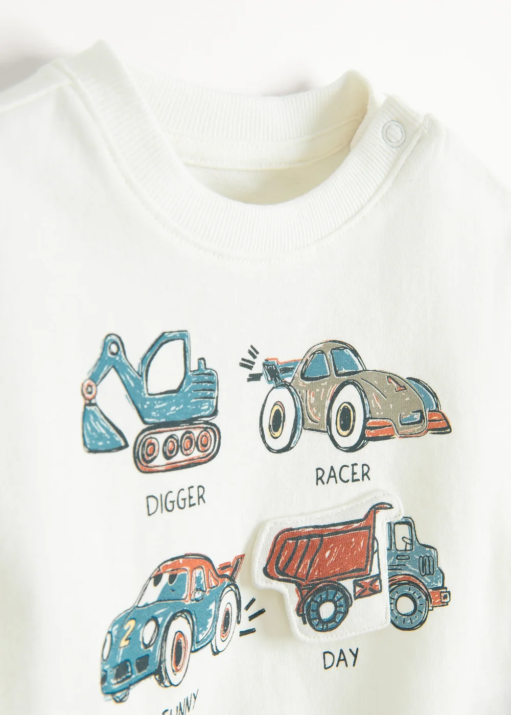 Cool Club White Long Sleeve Car Print Sweatshirt (3-24 mnths) - 1-1.5 Yrs Image 4