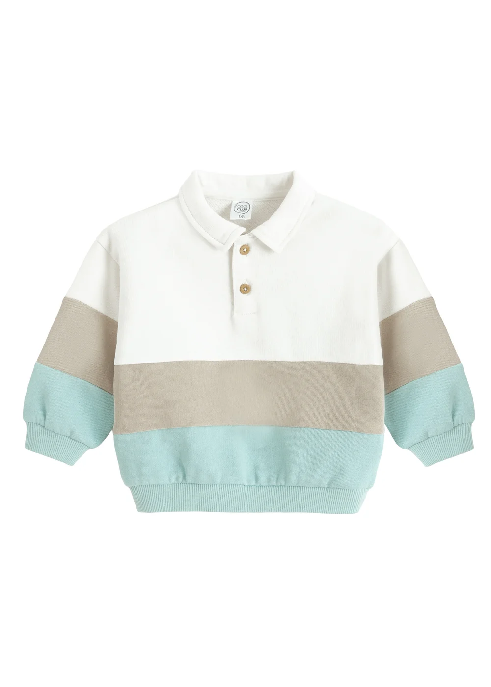 Cool Club Blue Colour Block Sweatshirt with Collar (3-24 mnths) - 2 Yrs Image 1