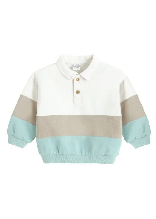Cool Club Blue Colour Block Sweatshirt with Collar (3-24 mnths) - 2 Yrs Image 1