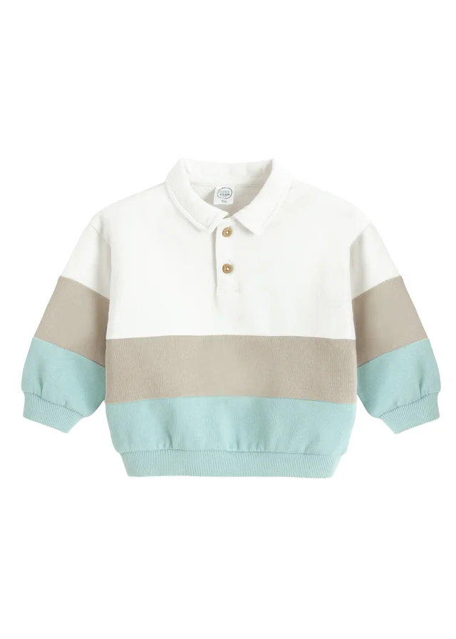 Cool Club Blue Colour Block Sweatshirt with Collar (3-24 mnths)