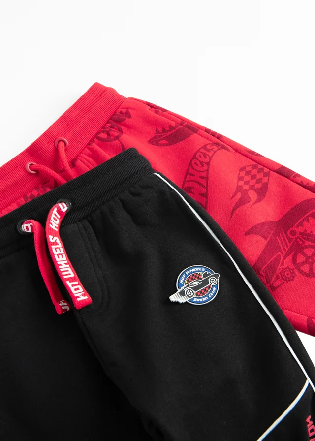 Cool Club Red 2-Pack Hot Wheels Printed Joggers (3-8 yrs)