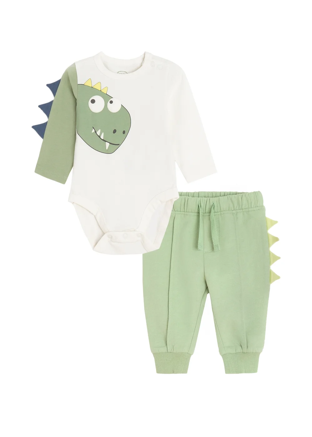 Cool Club green Dinosaur Print T-Shirt and Joggers Set (2-36 mnths) - 3 Yrs Image 1