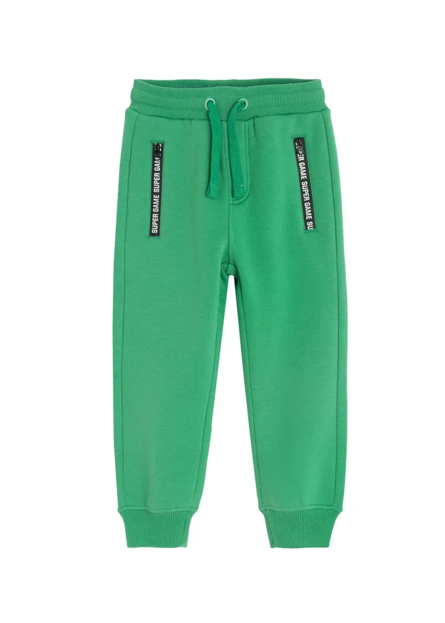 Cool Club Green Basic Joggers with Drawstring Waist (3-8 yrs)