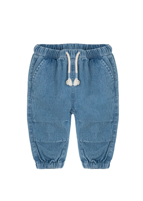 Cool Club Blue Denim Wide Leg Joggers with Drawstring Waist (2-18 mnths) - 2 Yrs Image 1