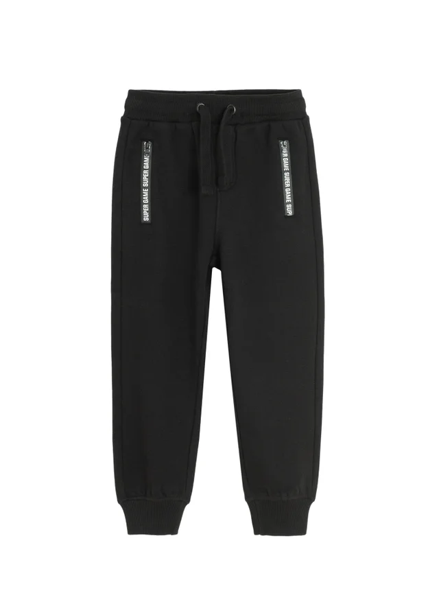 Cool Club Black Basic Joggers with Drawstring Waist (3-8 yrs)