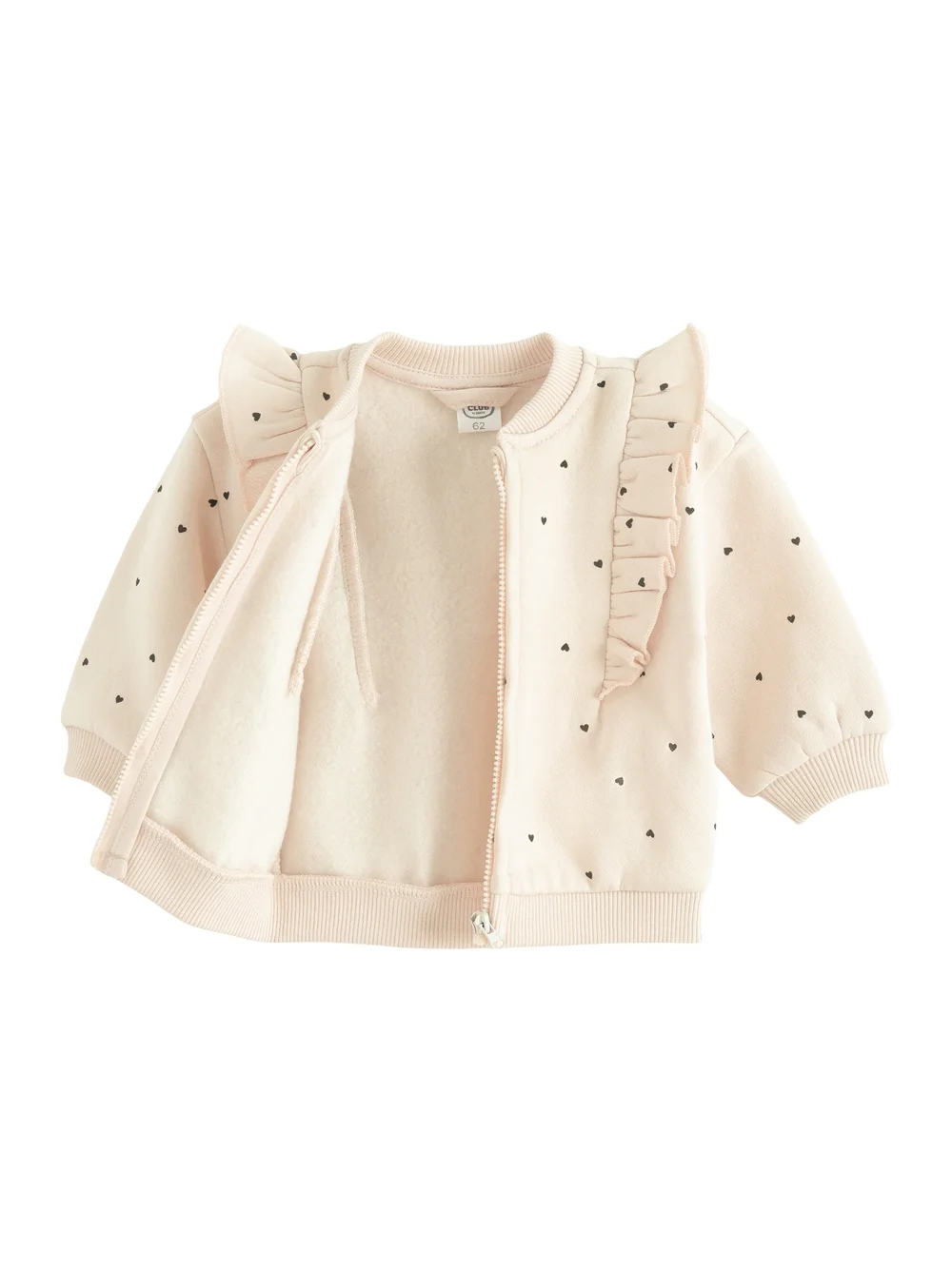 Cool Club Beige Polka Dot Zip-Up Sweatshirt (2-18 mnths) - 2-3 Months Image 2