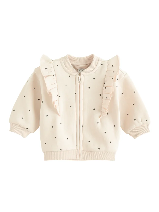 Cool Club Beige Polka Dot Zip-Up Sweatshirt (2-18 mnths)