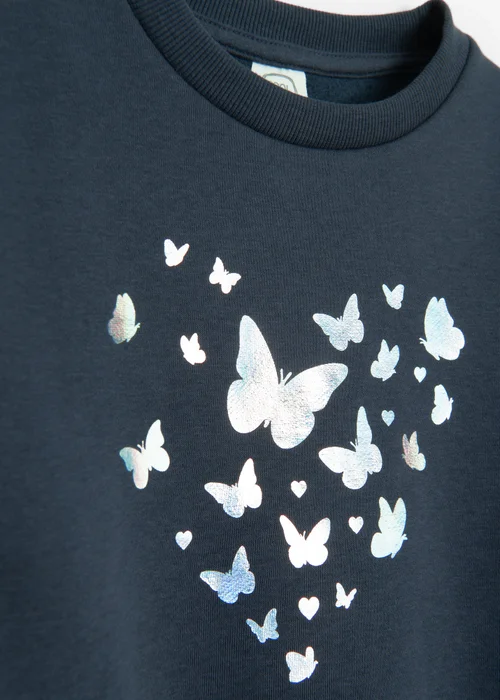 Cool Club Blue Butterfly Heart Graphic Sweatshirt (3-8 yrs) - 7 Yrs Image 3