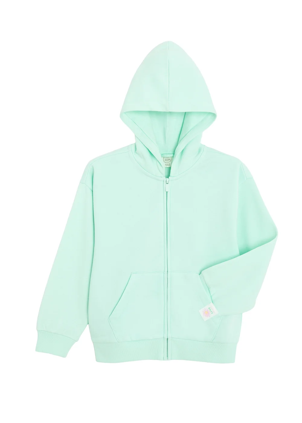 Cool Club Green Zip-Up Floral Detail Hoodie (3-8 yrs) - 5 Yrs Image 2